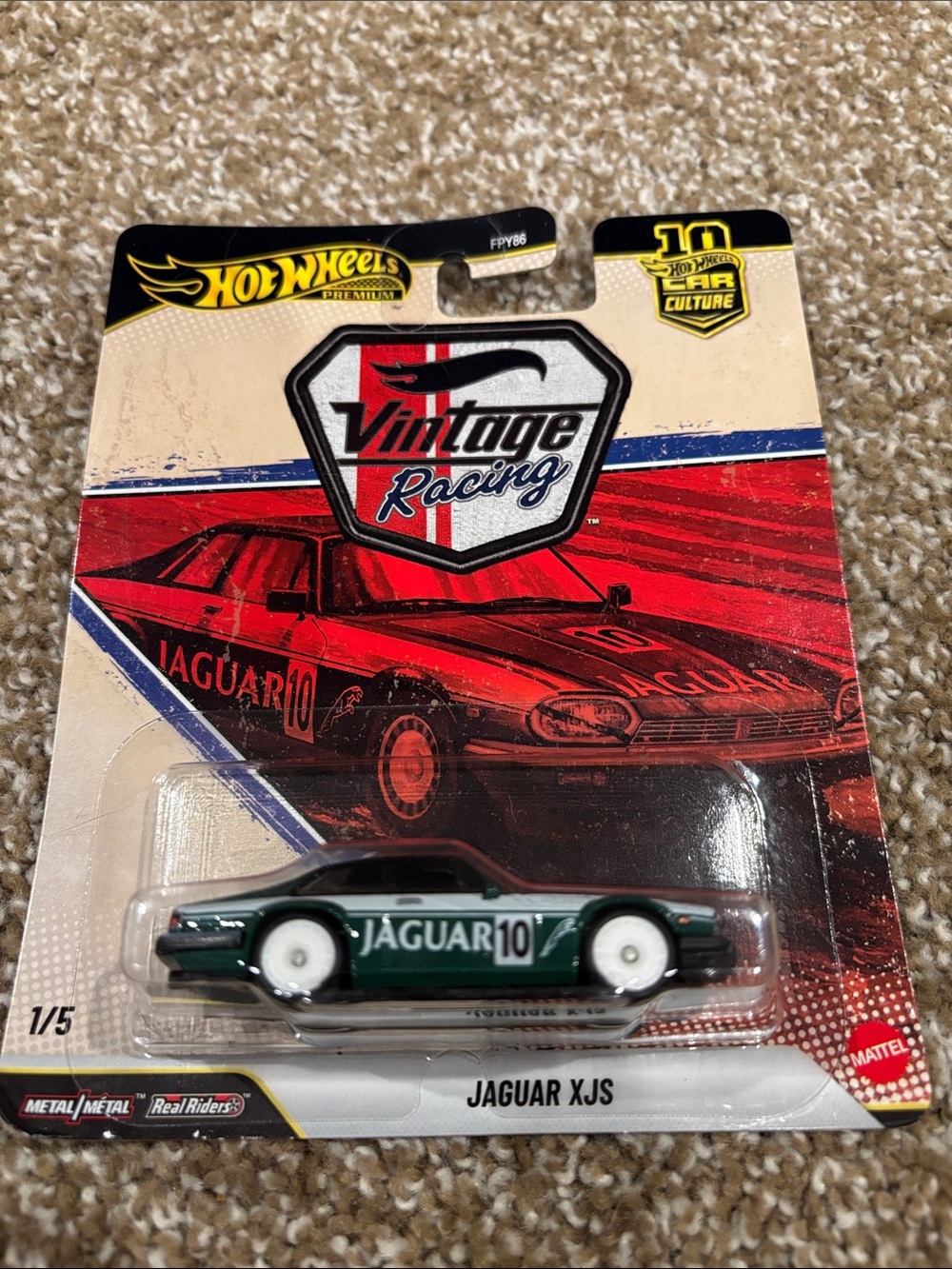 2026 Hot Wheels Premium Vintage Racing Jaguar XJS in Green and White